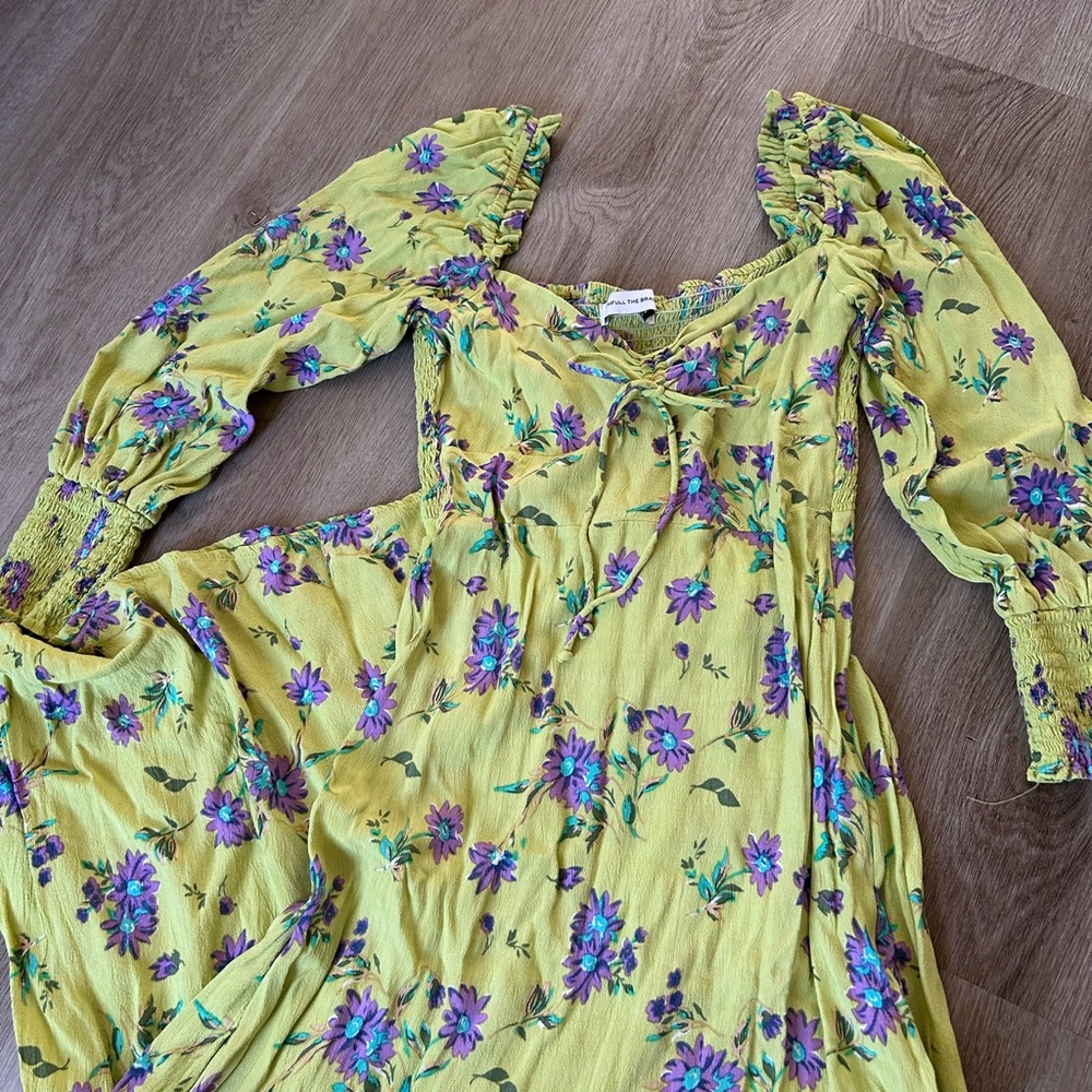 Faithfull the Brand Yellow Floral Dress